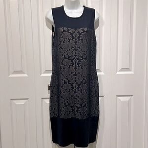 Anne Klein Navy Blue‎ Sleeveless Sheath Midi Dress Size L